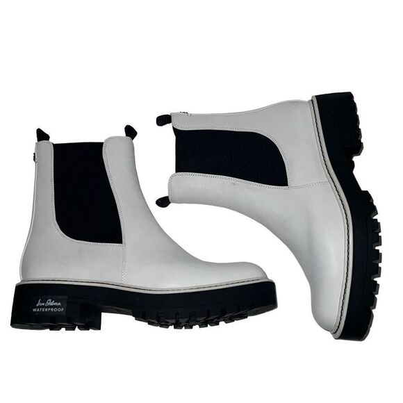 Sam Edelman Laguna Waterproof Lug Sole Chelsea Boot White Pull-On sz 9 $170 MSRP - Picture 2 of 9